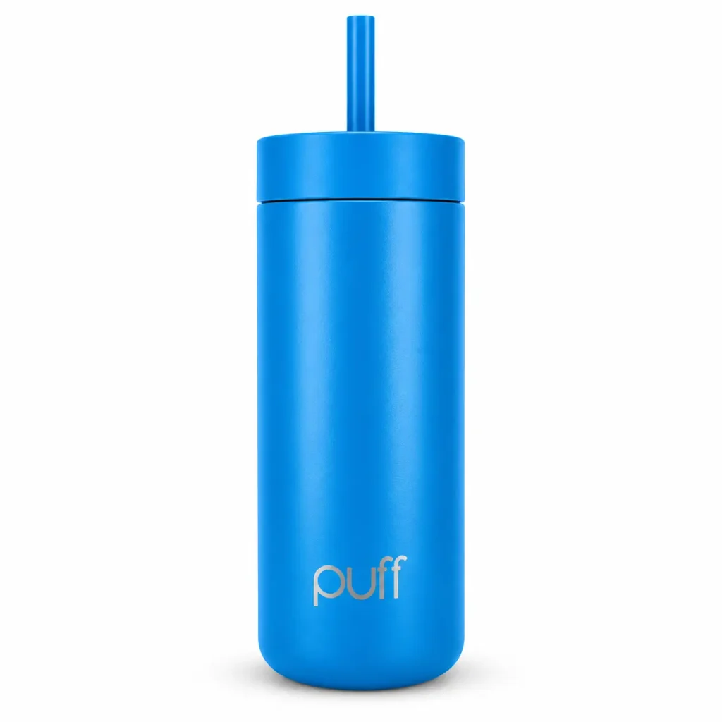 حافظة قهوة مق بف أزرق – PUFF